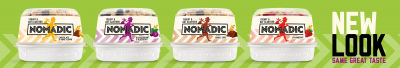 Nomadic web banner showcasing all their different yoghurts