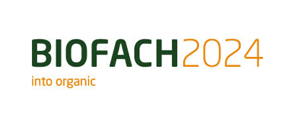 Biofach 2024 into Organic. Banner is written in green and orange text on a white background.